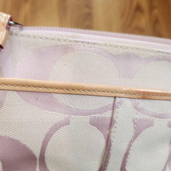 Coach Pink and Cream Crossbody Bag with Leather Trim - Picture 10 of 16
